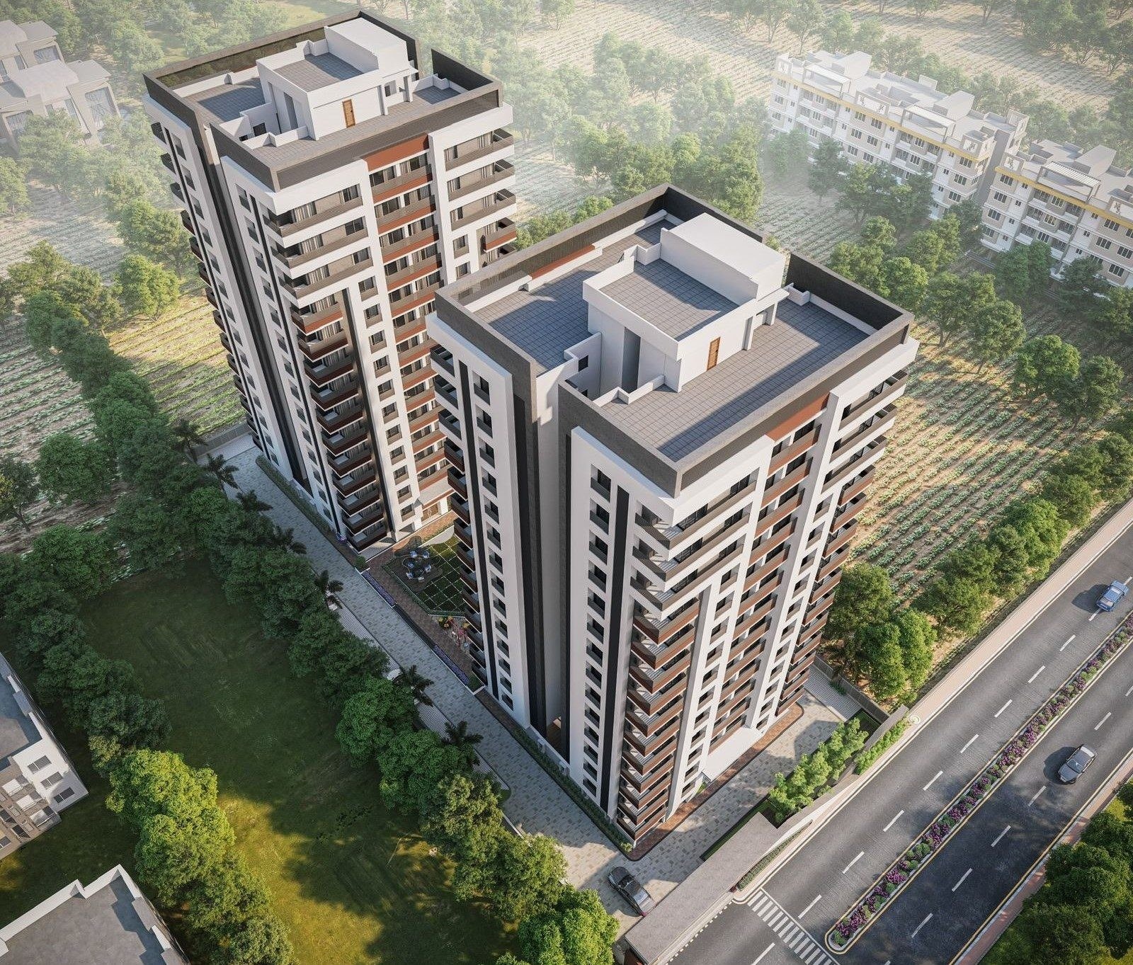 Luxury architectural exterior design and premium elevations by Sanjay Realty Pune